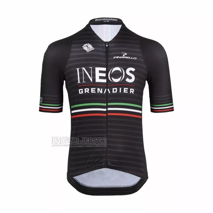 2022 Cycling Jersey Ineos Grenadiers Black Gray Short Sleeve and Bib Short
